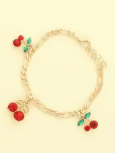Infinity Beautiful Red Cherry Crystal Charm Bracelet