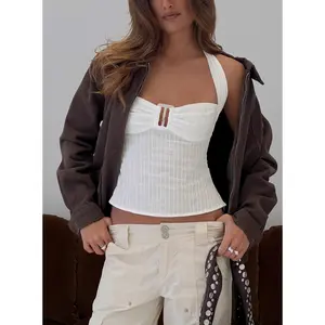 Isabetta Halter Top White Petite