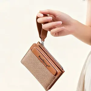 New Fashion Women's Short Wallet, Korean Style Luxury Wristlet Coin Purse with Multiple Card Slots, Zipper Closure, Perfect for Daily Commute, Ideal Holiday & Birthday Gift