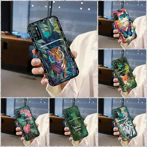 Full wrap Back Cover Phone Case For infinix X680/Hot9 Play Anti-knock Fashion Design Card slot Card sleeve TPU Dirt-resistant Durable Card bag Graffiti Waterproof Silicone Cute