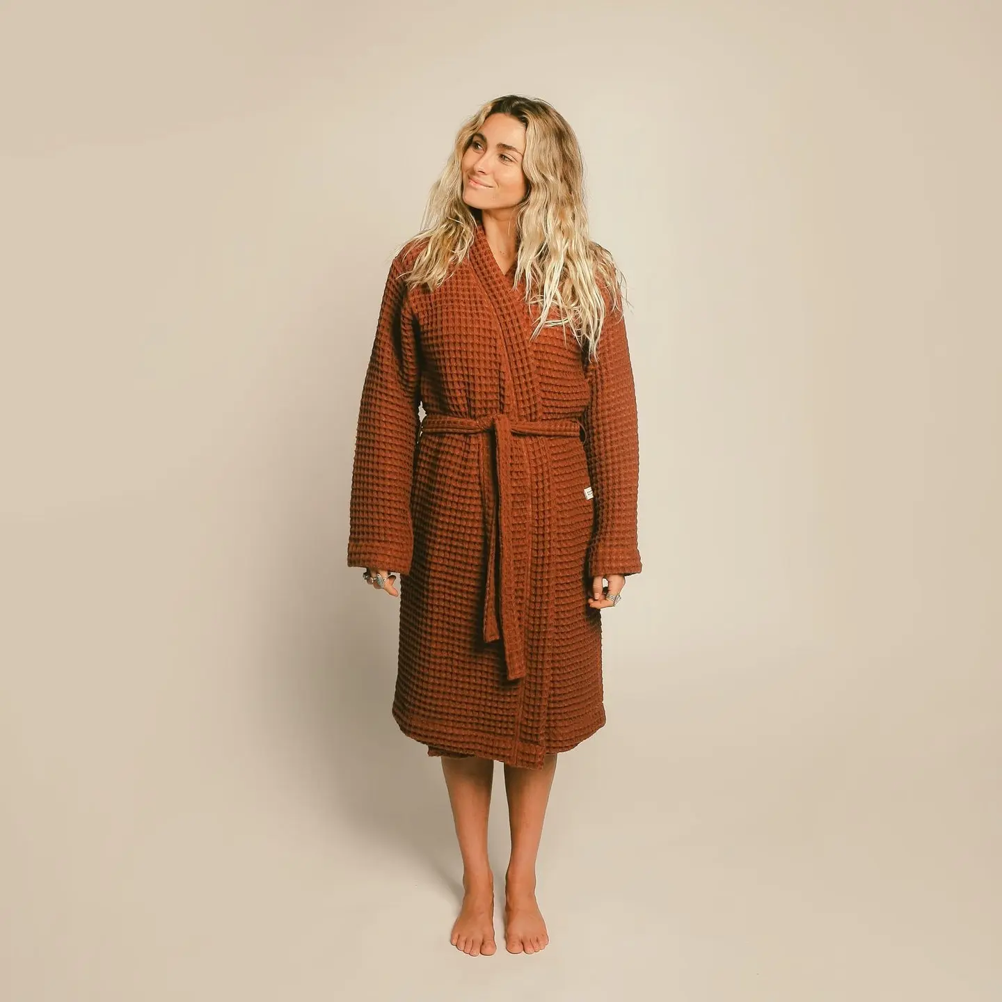 Organic Cotton Weightless Waffle Bath Robe