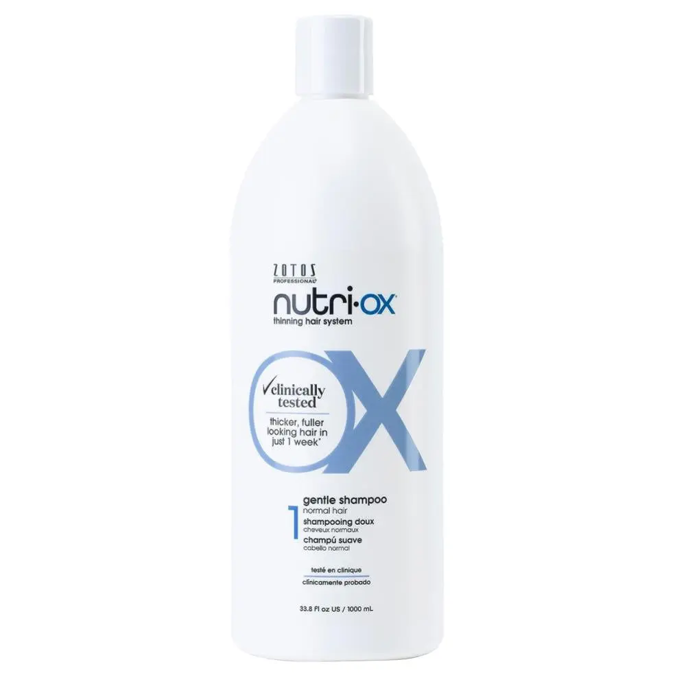 Nutri-Ox Gentle Hair Cleanser Shampoo & Conditioner - 1L Cruelty-Free Anti-Hair Loss Haircare with Sunflower Oil, Peppermint, Biotin, Vitamin B6 for Normal to Thinning Locks (US Market)