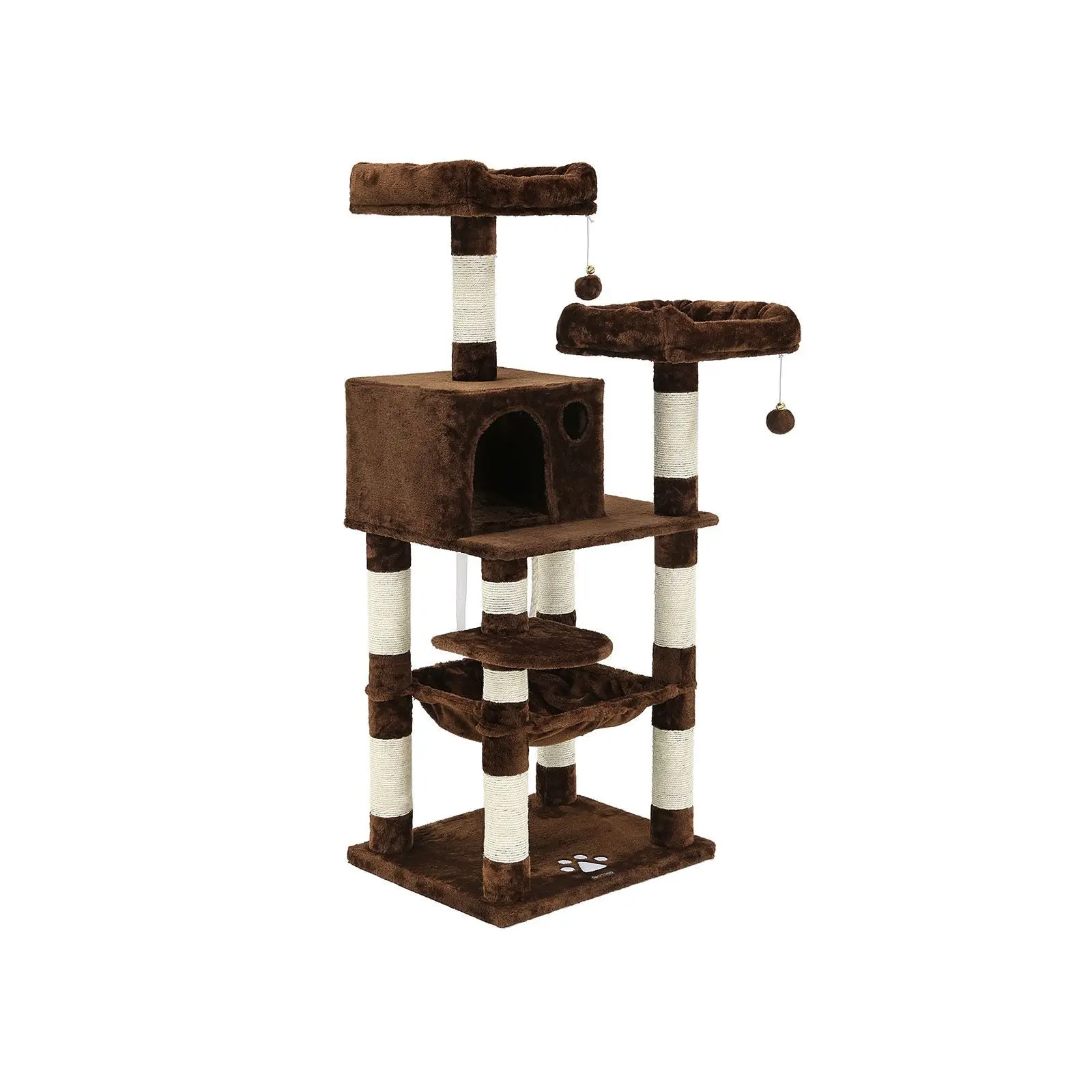 Feandrea 58-Inch Modern Multi-Level Cat Tree - Sisal-Covered Scratching Posts, Plush Perches, Condo, Hammock, and Scratcher, 58 Inches