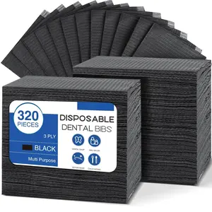 320 Pack Disposable Dental Bibs 13"x18", 3-Ply Waterproof Tattoo Bibs Sheet for Nail Salon, Dental Clinic, Feeding, Tattoo Shop Cosmetics