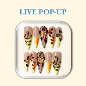 NailPhoria GLOWING VIOLET-SUMMER Handmade Press-On Nails | Reusable, Salon-Quality, Long-Lasting, Glossy Design