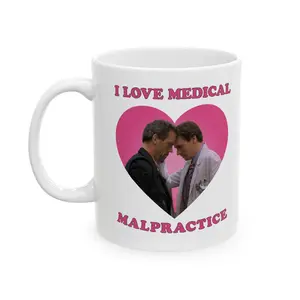 Housee And Wilsonn I Love Medical Malpractice Mug For Doctors Dr House House Md Accent Mug With Vibrant Designs