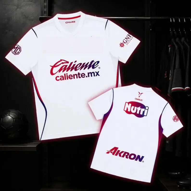 White Chivas Away Home Soccer Shirt 26-27, Football Jersey, Game Day Sports Top, Liga MX Fan Gear