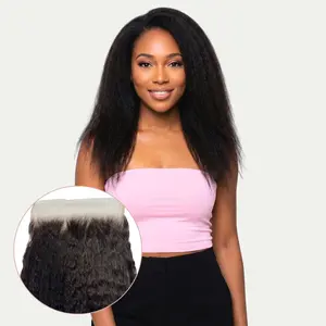 Kinky Straight 7x7 HD Lace Human Hair Closure - Natural Look with Volume & Body for Days - HD Lace Melts Seamlessly into Scalp - Perfect for Protective Styles