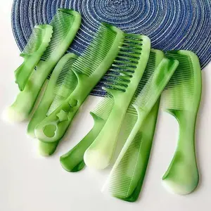 10-Pack Plastic Combs, Durable Abs Handle, Fine Teeth Design, Elegant Jade Look, Suitable for Daily Use, Hair Brush Set, Hair Styling Combs