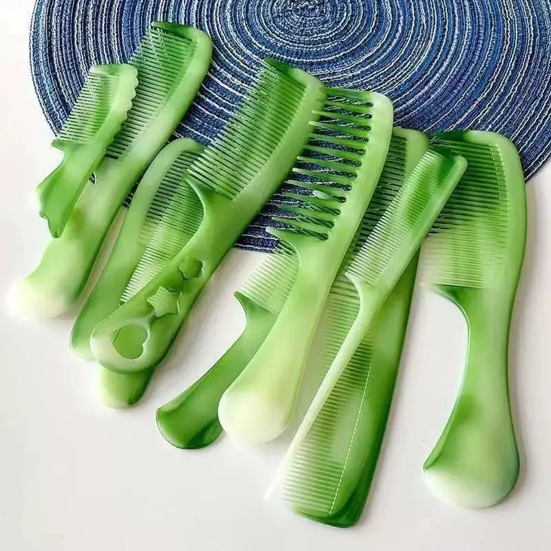 10-Pack Plastic Combs, Durable Abs Handle, Fine Teeth Design, Elegant Jade Look, Suitable for Daily Use, Hair Care Comb, Hair Brush Set, Hair Styling Combs, Hair Styling Tools