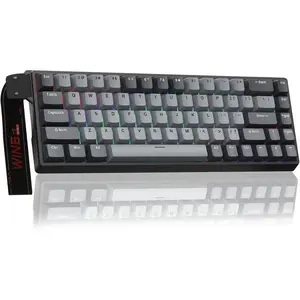 AULA WIN68 HE 60% Gaming Wired Keyboard, RGB, Hot Swappable Switch, Rapid Hall Effect, 0.125ms, 8kHz Polling Rate - Black Gray