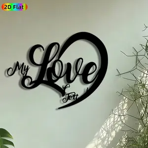 1pc My Love Heart Metal Wall Art, Romantic Script Statue Mural, Artistic Metalwork, Intricate Craftsmanship, Perfect for Valentines Day, Anniversary Decor, Perfect for Bedroom Living Room Wedding Venue Decor, Ideal Gift for Romantic Decor Enthusiasts.