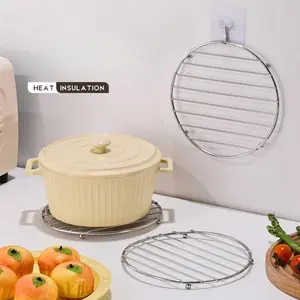 Thick Stainless Steel Pot Holder Insulation Rack, Home Kitchen Versatile Steamer Stand, Heat Resistant Bowl Dish Drying Rack