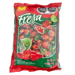 De la Rosa Fresa Fruit Flavored Filled Hard Candy 17.63oz Bag - Sweet Fruity Snack for Parties and Gatherings