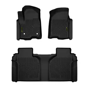 TPE Weather Liner Floor Mats for Chevy Silverado/GMC Sierra Crew Cab 2019-2025, Waterproof, Dirt-Resistant, Soft & Steadfast Truck Accessories, Car Interior Accessory