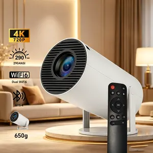 Bluetooth Mini Projector WiFi BT5.4 290 Lumens 130" Screen 720P Android OS Built-in Speaker correction 180° Rotatable Auto Keystone Portable Dual-Source Outdoor Home Cinema portable movie theater smart Projector