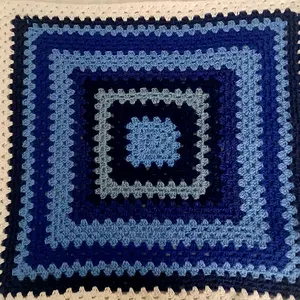 Granny Square Blanket - Mixed Blue Newborn Blanket with Soft Fabric, Comfortable Fit, 100% Polyester, Ideal for Newborns