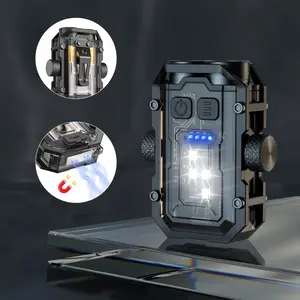 Mini Rechargeable LED Flashlight - Keychain Work Light, EDC Portable Waterproof Compact Flashlight Torches, Emergency Nighttime Outdoor Adventure Torches for Camping, Bag