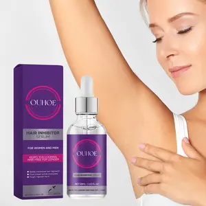 OUHOE Hair Growth Inhibitor Serum - Natural Hair Minimizer for Women & Men - Infused with Hyaluronic Acid, Ginger & Papaya Extract - Prevents Ingrown Hairs & Black Spots - Post-Hair Removal Repair for Smooth Skin - 0.68 fl oz