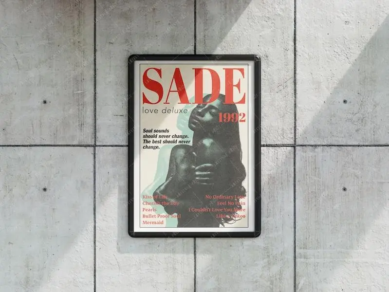 Vintage Aesthetic Sade Digital Download Poster, Vintage Wall Art Print, Retro Poster Design, Digital poster Download