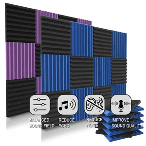 12/24/48 Pack Acoustic Foam Panels 1"x12"x12" Sound proof Panel for Walls, High Density Sound Absorbing & Fire Resistant for Studio, Office, Home