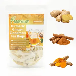 Premium Turmeric Ginger Cinnamon Tea Bags 100% Natural Eco-Friendly Keto Friendly Sugar-Free Caffeine-Free Gluten-Free Vegan Healthy Digestive Tea Beverage Herbal,summervibes Detox Tea Blend,summerwins DealsForYouDays