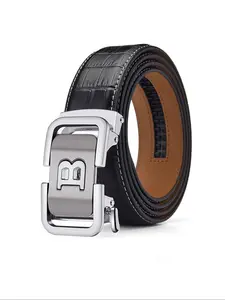 Men's Business Fashion Embossed, Casual Waistband for Jeans Trousers, Daily Clothing Decoration, Trendy All-match & Exquisite Leather Belt for Birthday Gift