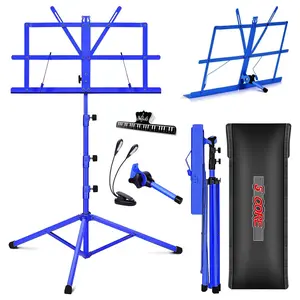 5 Core Music Stand Adjustable Desktop Book Stands Portable Sheet Holder All Metal Foldable Bookstand