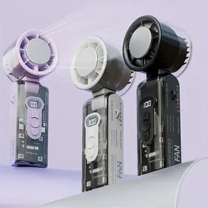 Portable Handheld Fan, USB Rechargeable High Speed Fan with Cooling & Lighting Modes, Outdoor Portable High Wind Turbine Fan