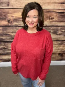 Cozy Ribbed Hacci Pocket Sweater