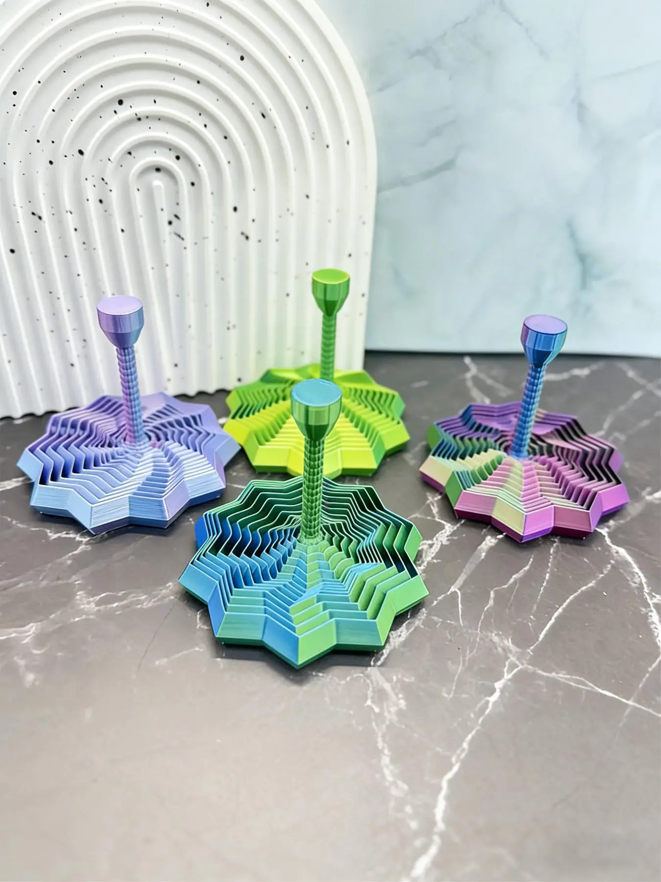 1pc 3D Printed Fidget Spinner - Star-Shaped Sensory Toy with Octagonal Handle, New Star Shaped Decompression Toy for Office Desk, Stress Release Rotating Spiral for Decompression Toy, Stress Relief Fidget, Stress Relieving Accessory, Stress Relief Tool