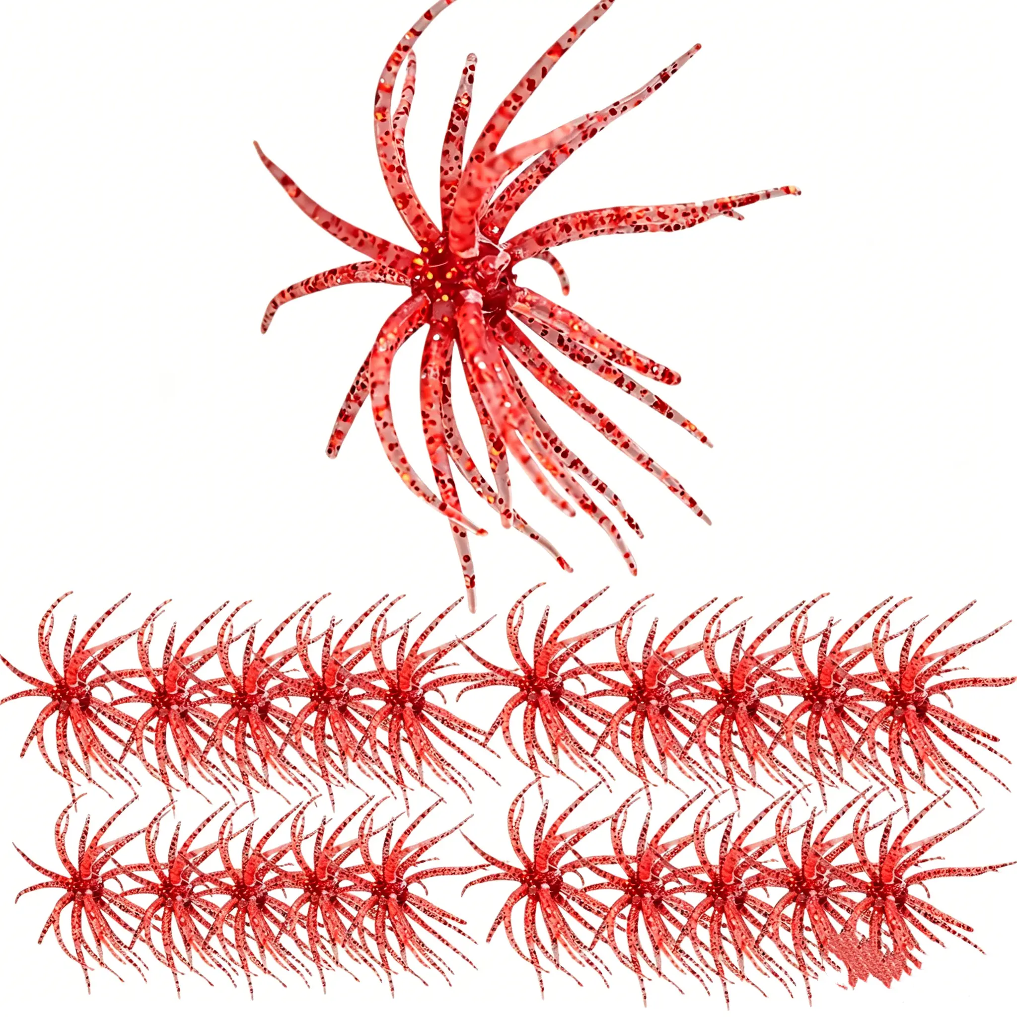 20PCS Soft Plastic Floating Fishing Lures, Realistic Sea Urchin Artificial Bait with Lifelike Details, Durable for Freshwater Bass Fishing