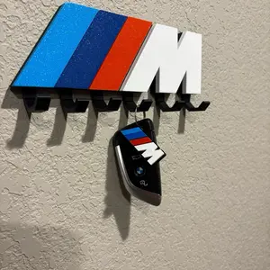 BMW M Performance Key Hanger and 2 M sport key chains - 3D Printed Sports Key Holder for 6 Keys - Durable & Stylish Key Organizer Wall Mounted Decor