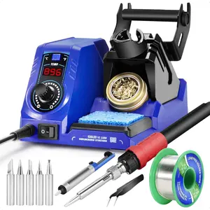 926LED V1 110W Soldering Iron Station Kit with Solder Wire, 5 Soldering Tips, Tip Cleaner, Tweezers, Desoldering Pump with Precision Temperature Control, Sleep Mode, ℉   / ℃   ,By Traiisutor