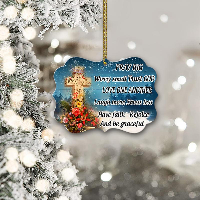 Pray Big Trust God Have Faith Cross Wood Ornament Religious Gift Christian Decor