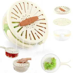 Fruit & Vegetable Washing Basket,1 Count Modern Home Foldable Fruit & Vegetable Washing Drain Basket with Lid,Kitchen Utensils & Gadgets, Kitchen Cooking Accessories,Kitchen Sink Strainer