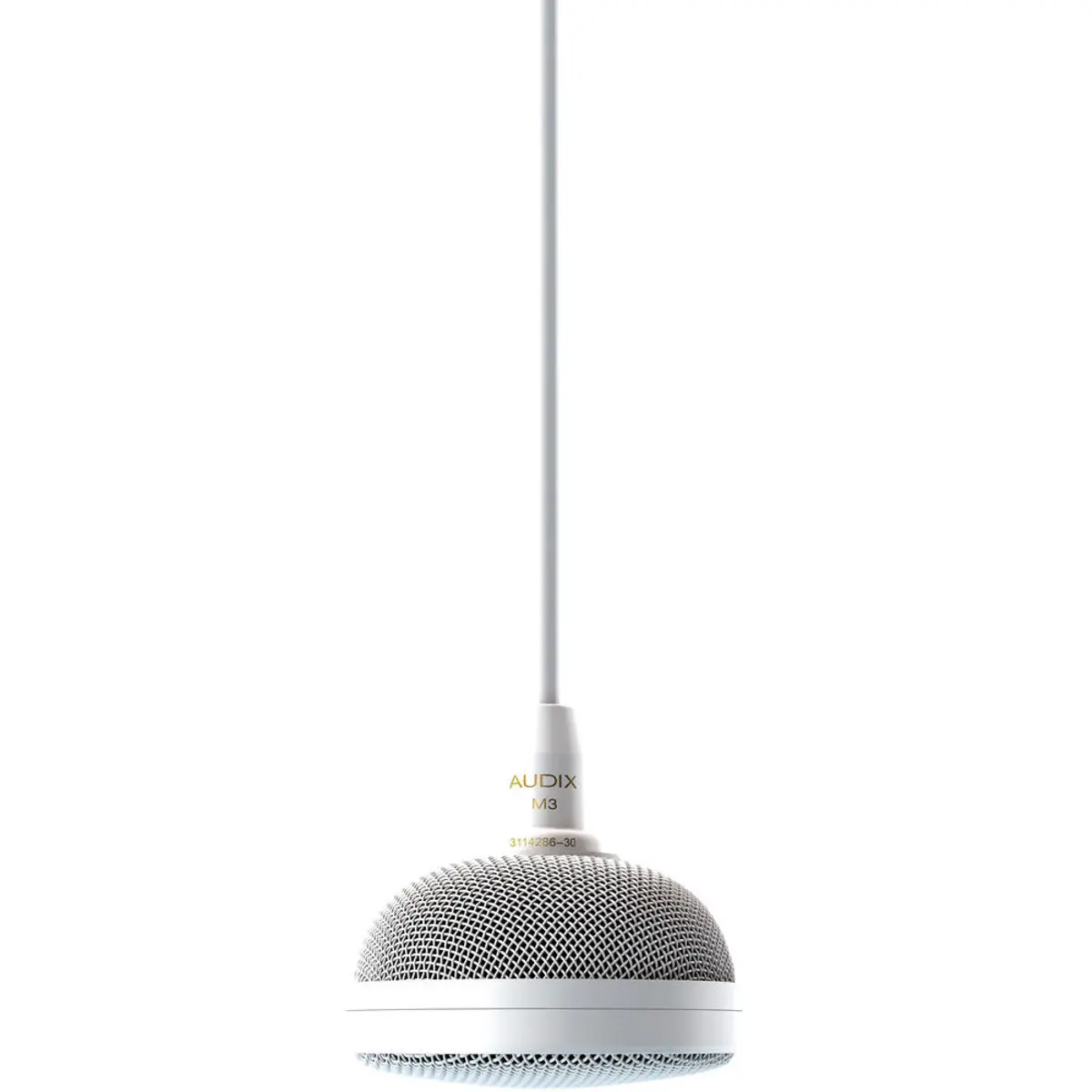 Audix M3 Installed Sound Tri-Element Hanging Ceiling Hypercardioid Microphone with 4' Cable, White