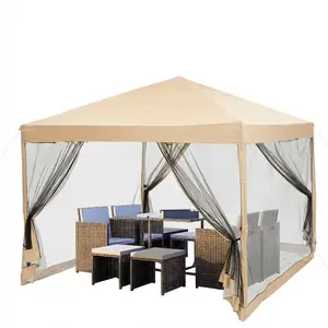 10×10ft Pop‑Up Canopy Tent Easy Setup Waterproof Outdoor Gazebo with Removable Sidewall, UV Protection, Portable Sun Shelter for Camping, Patio, Backyard, Events
