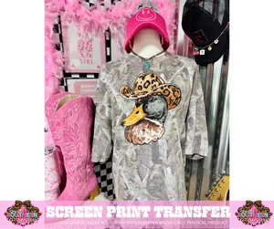 FULL COLOR SCREEN PRINT  - RHINESTONE DUCK