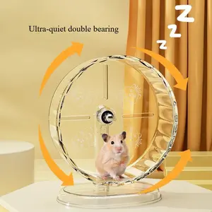 Viral Crystal-Clear Hamster Wheel |  9.5" Whisper-Quiet Spinner with Wide Track  |   Unbreakable Acrylic + Ball Bearing Tech ️ | # SmallPetEssentials Cage Gym for Hedgehogs/Chinchillas  |   Anti-Slip & Escape-Proof Design    BONUS Night Glow Stickers