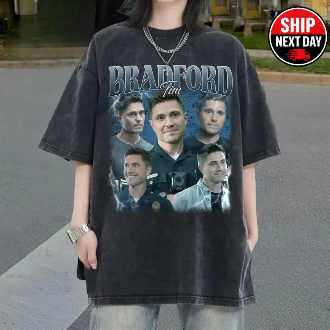 Tim Bradford The Rookie T-Shirt, 90s Style Graphic Tee, Vintage TV Show Shirt, Unisex Fan Gift, Retro Character Portrait Tee