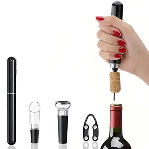 Viral Wine Opener Set with Vacuum Stopper Drip-Free Pourer All-in-One Essential for Home Restaurant & Gifting Amazing Gift for Wine Lovers Hosts tiktok waiters corkscrew bottle opener fast