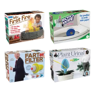 4 Pack Medium Boxes: Fart Filter, My First Fire, Plant Urinal, RotoWipe