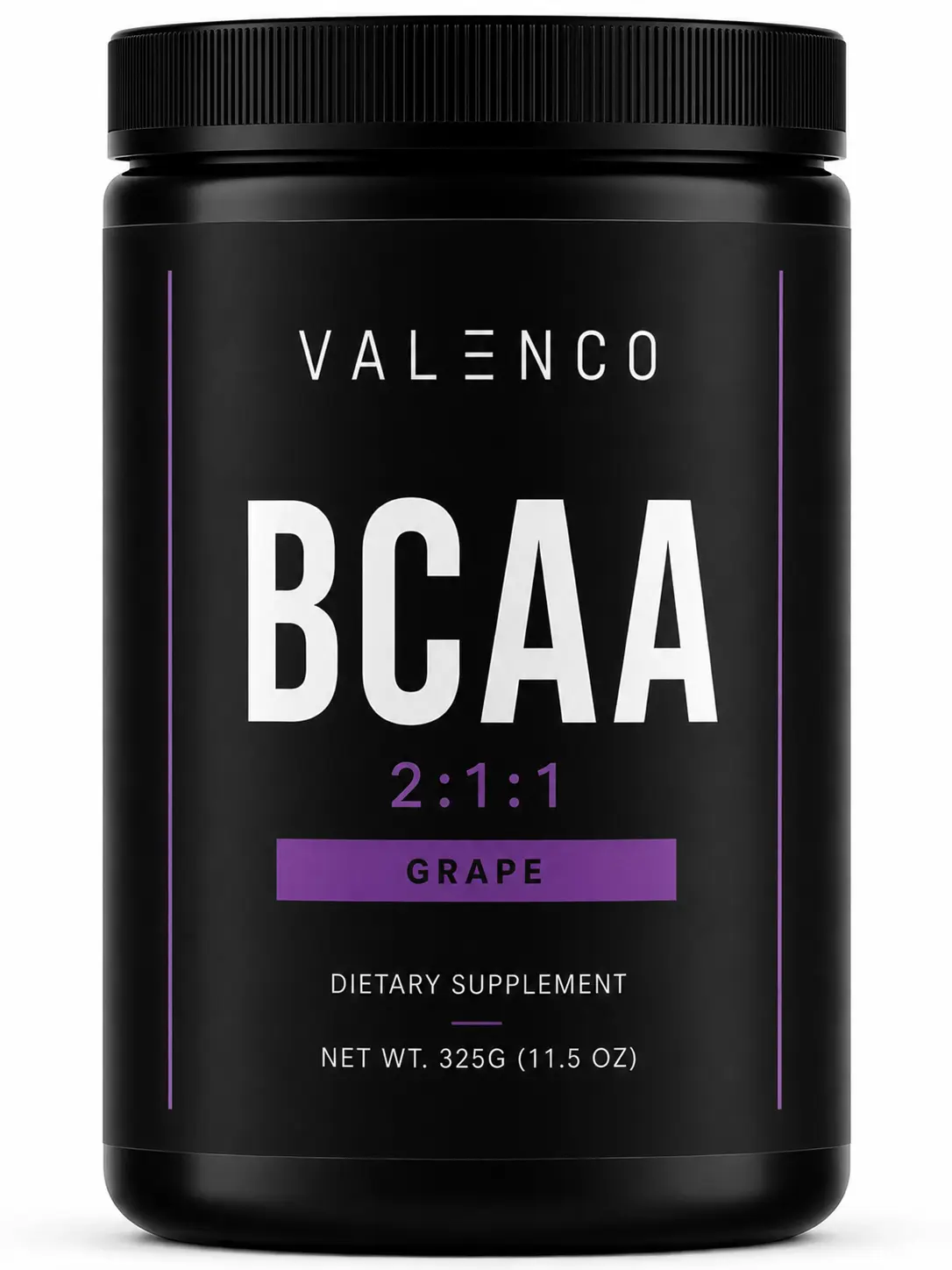 Valenco BCAA Powder, Grape, 2:1:1 Branched Chain Amino Acids with L-Glutamine, 50 Servings