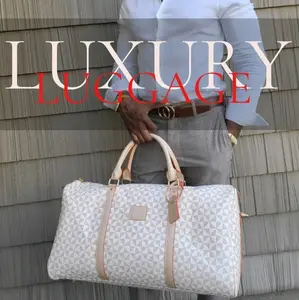 Beige Luxury Luggage Duffle Bag