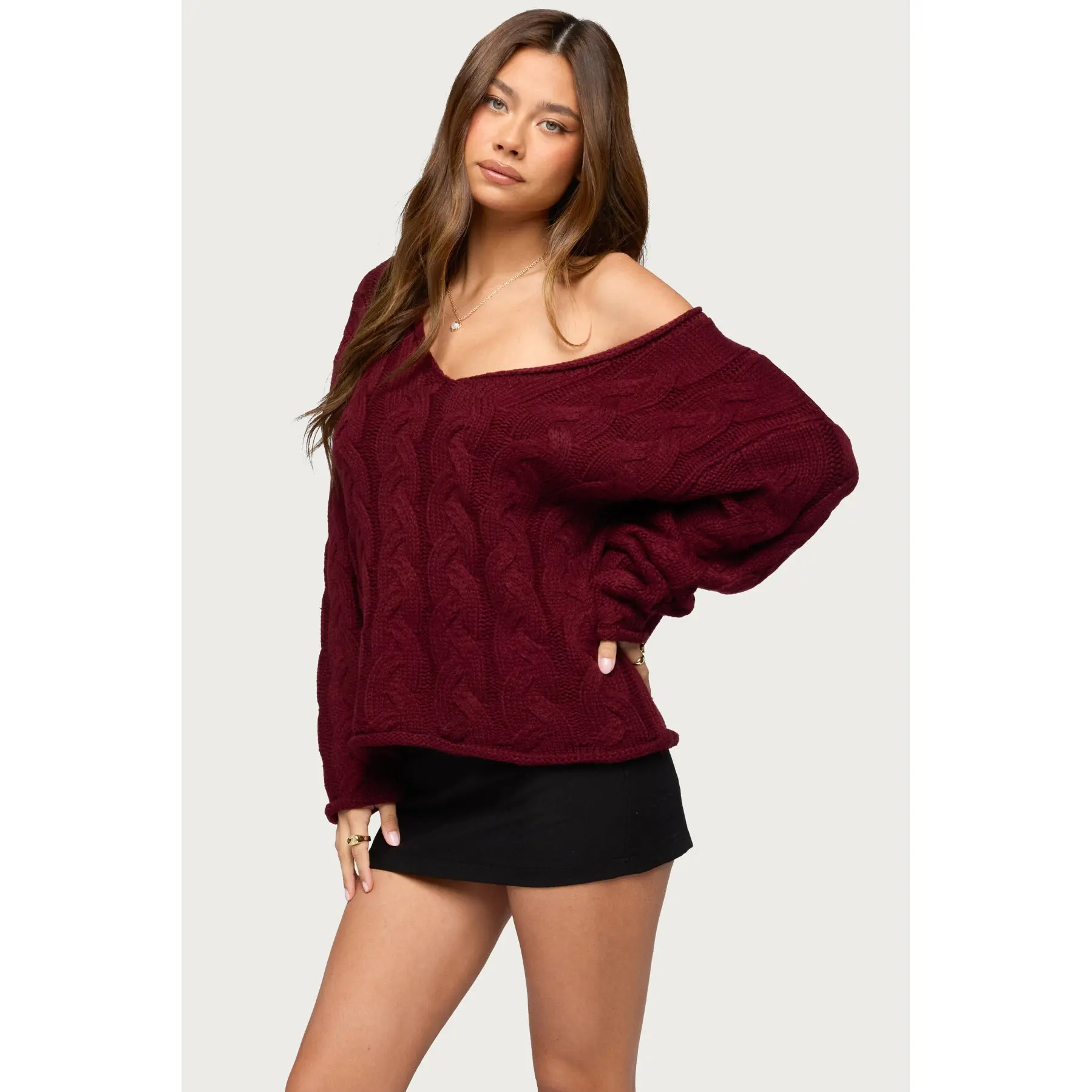 Inga Oversized Cable Knit Sweater