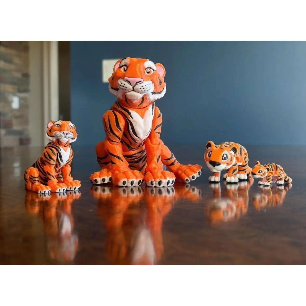 Articulated Tiger 3D Fidget Toy Mini Little Medium Large and GIANT Sizes