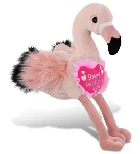 DOLLIBU 8.5" Polyester Embroidered Heart Super-Soft Rose Flamingo Stuffed Toy (11lx5wx8.5h inches) - Plush Doll, Cute Plush Gift for Mother's Day, Wife with Happy Mother's Day Message