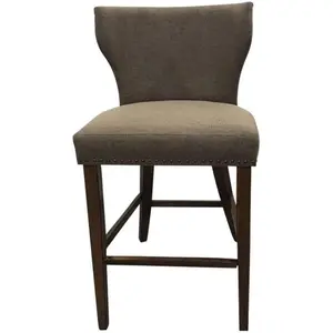 Bianca Upholstered Barstool - Set of 2 - Rustic Brown Upholstery with Nailhead Trim - Comfortable & Durable Contemporary Design - High-Quality Materials for Durability and Longevity