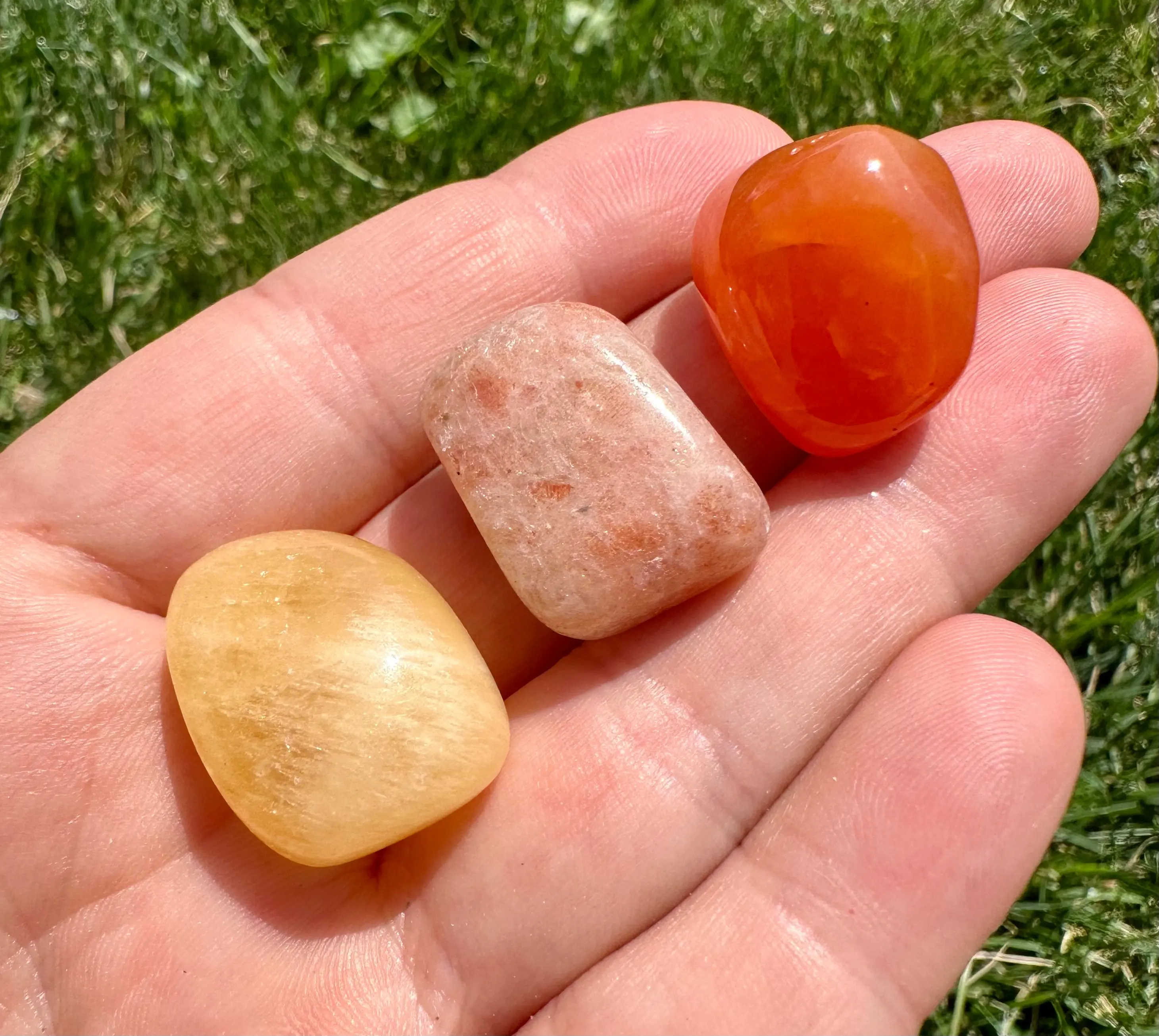 Sacral Chakra Stone Set (Carnelian, Sunstone, & Orange Calcite)